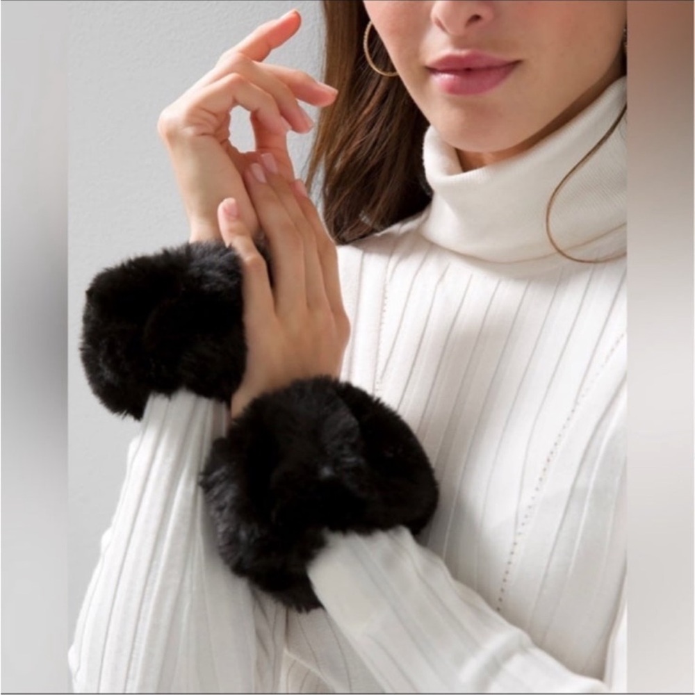 WHBM faux fur cuffs